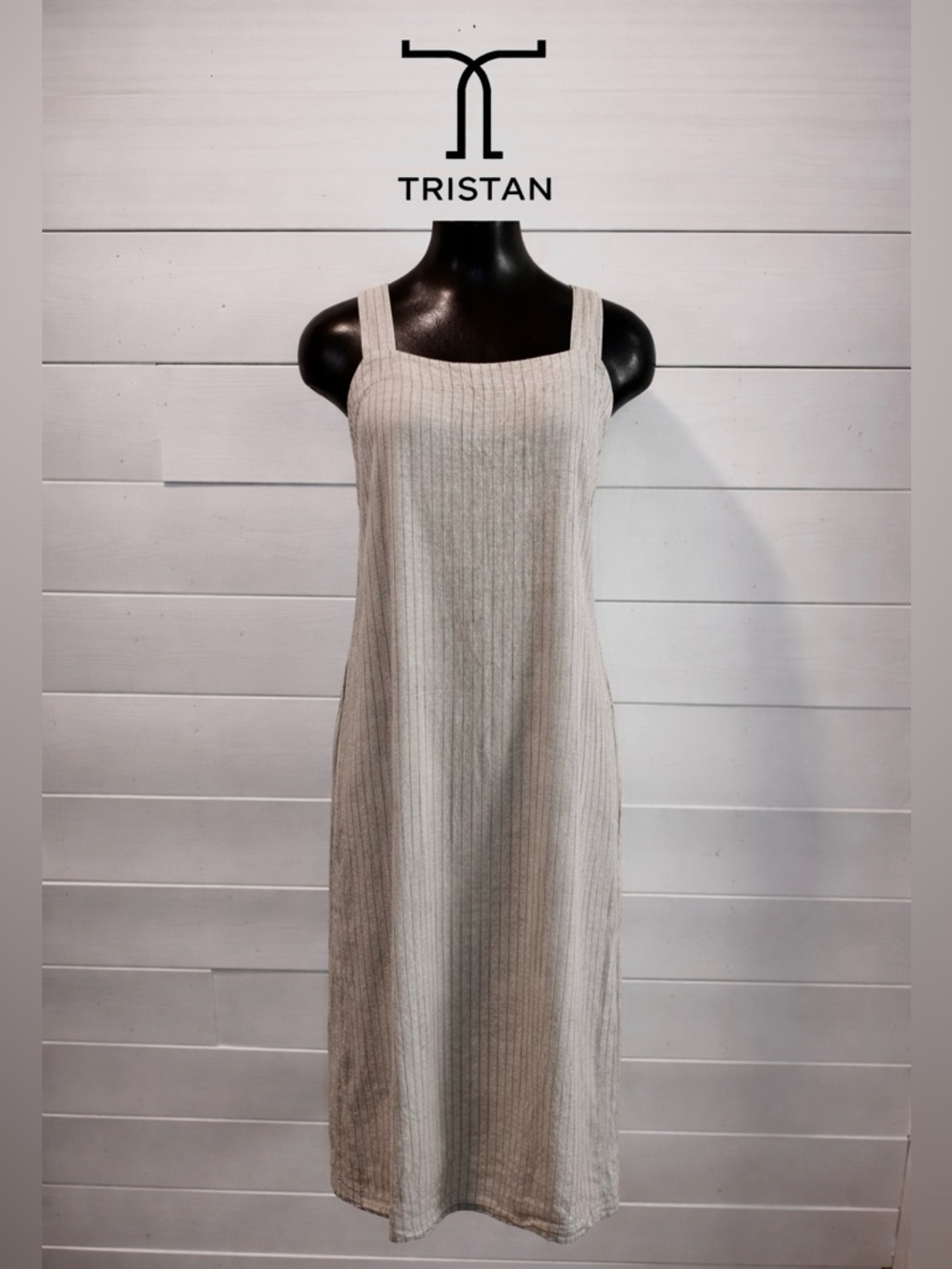 TRISTAN – Vintage Beige Striped Tunic Dress P/S